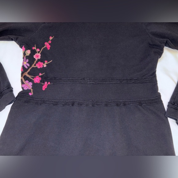 Johnny Was Embroidered Floral Zip-Up Hoodie Jacket in Black Pink Yellow – Large - Picture 13 of 16